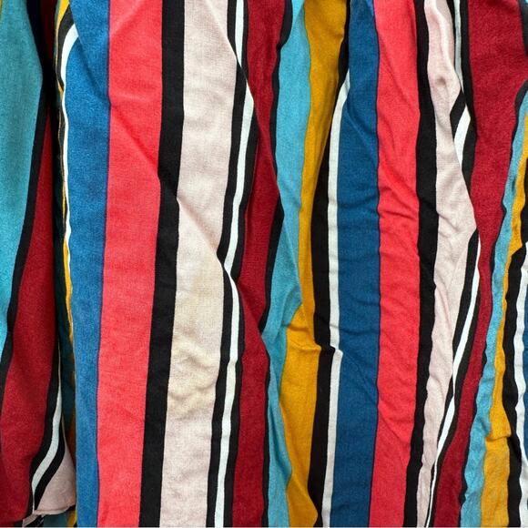 Guess Bright Multicolor Striped High Rise Tie Waist ShortsSize XL - Picture 7 of 9